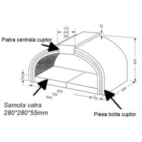piatra constructie bolta cuptor, piatra centrala, element constructie cuptor